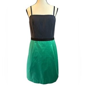 BCBGMaxAzria Navy Blue and Emerald Green Mini Dress